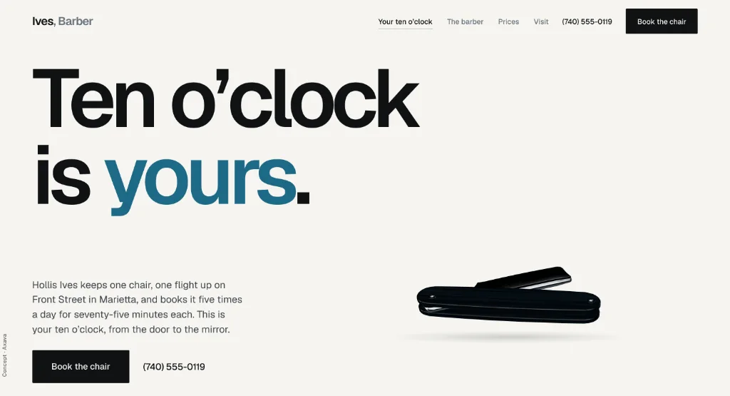 The Home page of the Ives, Barber site.