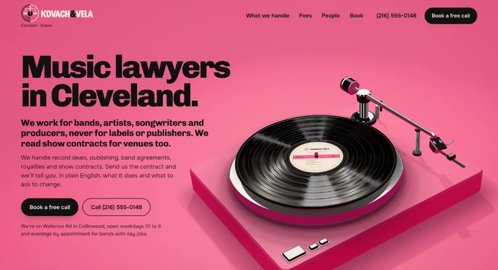 The Home page of the Kovach & Vela site.