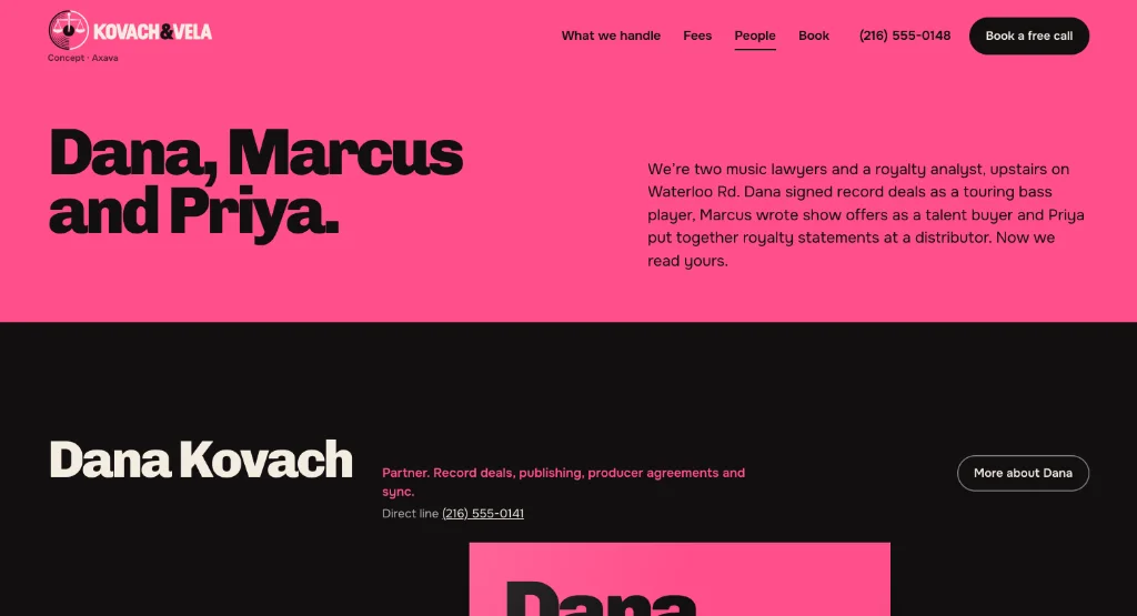 The People page of the Kovach & Vela site.