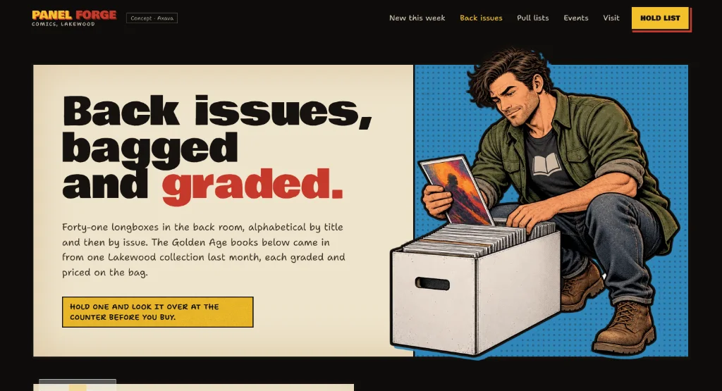 The Back issues page of the Panel Forge site.