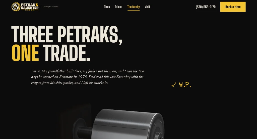 The family page of the Petrak & Daughter site.