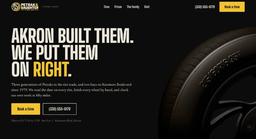 The Home page of the Petrak & Daughter site.